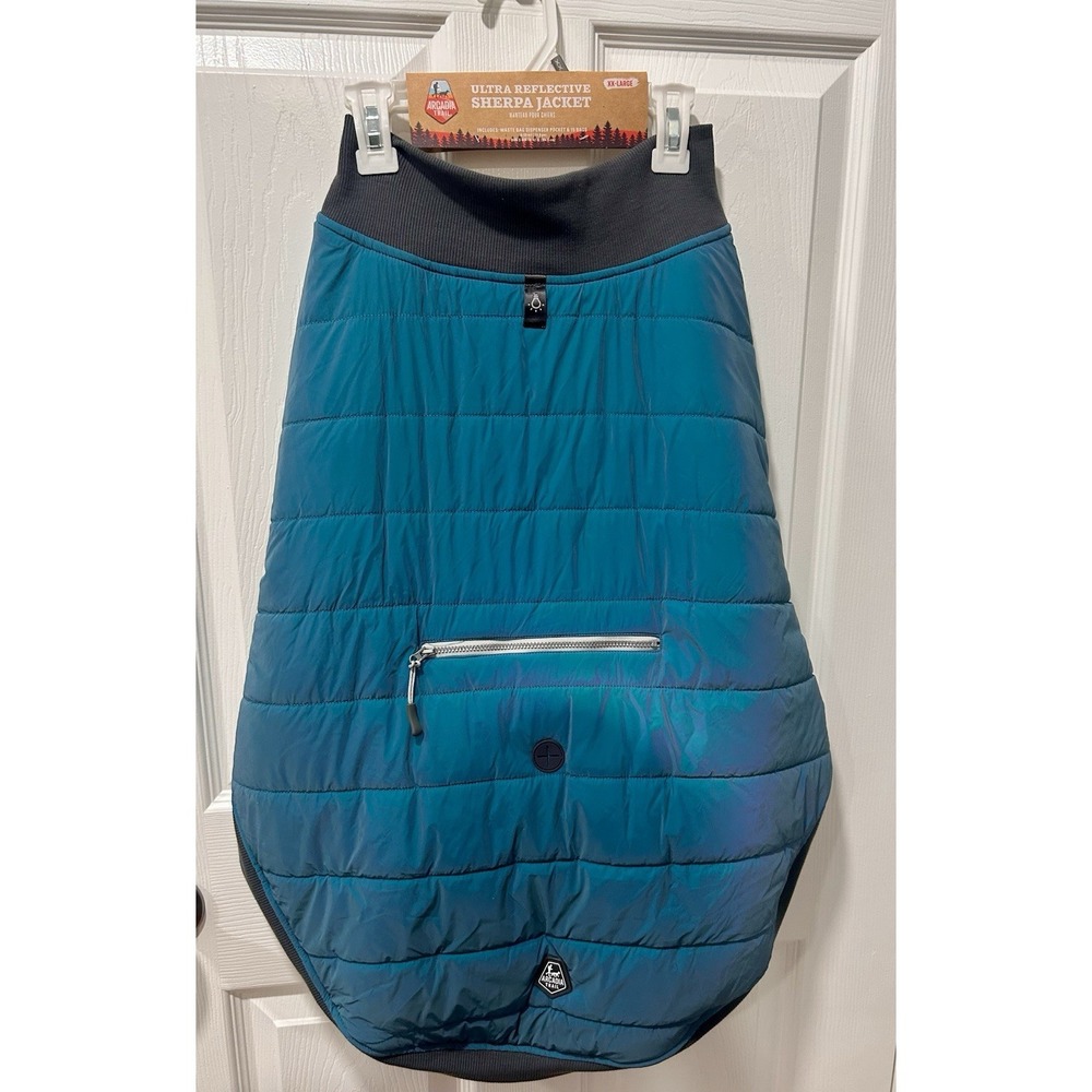 Arcadia Trail Dog Ultra Reflective Sherpa Jacket Teal Sz XX-Large 42" Girth New